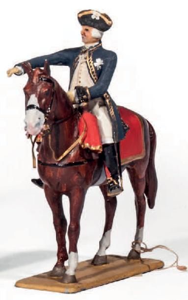 XVIIIème siècle Le maréchal de Rochambeau à cheval. (1 fig.) Sans socle de bois....