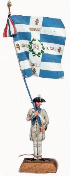 null Révolution. Le drapeau du 39ème régiment d'infanterie de ligne 1791. (1 fig.)...