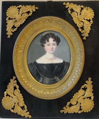 NOËL Alexis-Nicolas (1807-1884), attribué à «Portrait d'une dame de qualité au diadème»...