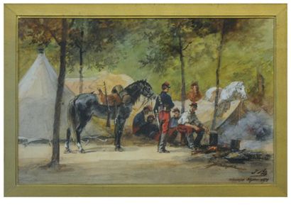 PILS Isidore Alexandre Augustin (1813-1875) Episode du siège de Paris, 1871 «Campement...