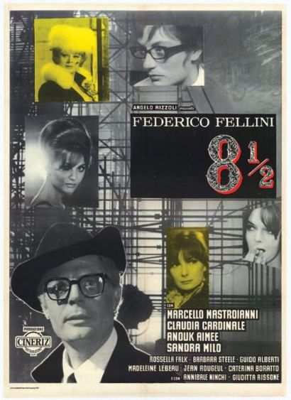 null HUIT ET DEMI OTTO I MEZZO Federico FELLINI 1963 Italienne 100x140cm/39x55in....