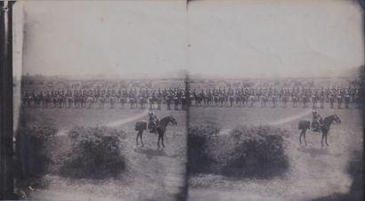 Auteur non identifié Cavalerie, armée italienne, c. 1862 Vue stéréoscopique sur papier...