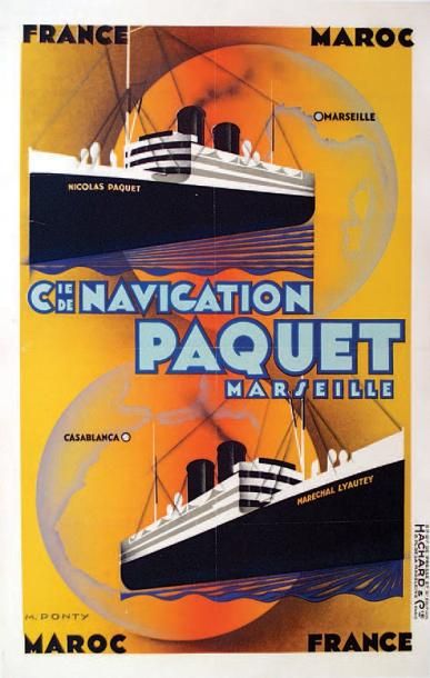 null Cie de Navigation Paquet Marseille - PONTY M. Nicolas Paquet. Maréchal Lyautey....