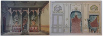 Henry PENON (1830 1907) Tapissier décorateur de l'Impératrice Eugénie Projets d'architecture...