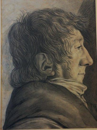 Ecole FRANCAISE vers 1800 Portrait de Pierre Alexandre Lefevre d'Autrech Pierre noire...