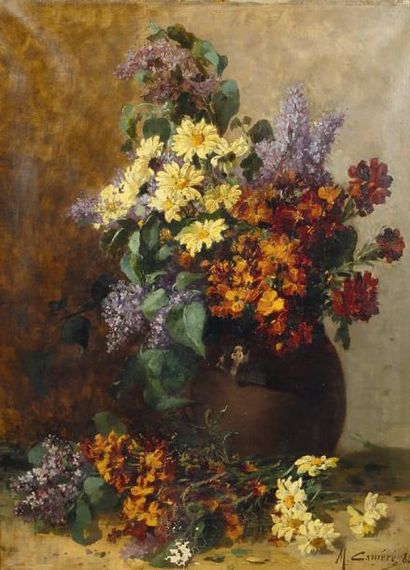Mathilde CAMERE (1846-1906) Bouquet aux fleurs de lilas, 85 Huile sur toile signée...