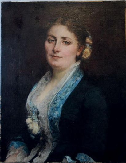 Emile August C. CAROLUS DURAN (1837-1917) Portrait de Madame Charpentier Huile sur...