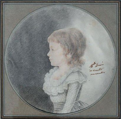 VALLIERES (actif en France au XVIIIème siècle) Portrait de Mademoiselle Leroi des...
