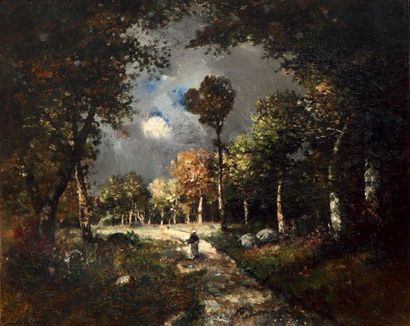 Camille MAGNUS (1850-?) La clairière Huile sur toile signée en bas à gauche et datée...