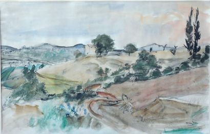 Henri HAYDEN (1883-1970) Paysage Provençal Aquarelle sur papier signée en bas à droite...
