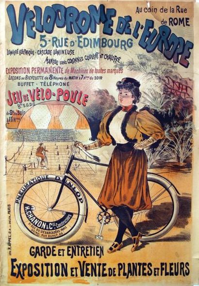 null Vélodrome de l'Europe Jeu de Vélo - Poule. Pneumatique Dunlop. Paris. H. Chanon...