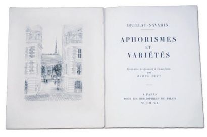 BRILLAT-SAVARIN Aphorismes et variétés. Les Bibliophiles du Palais Paris 1940. L'un...