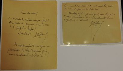 HUYSMANS Joris-Karl Ensemble de 2 lettres autographes signées: - Paris, le 19 octobre...