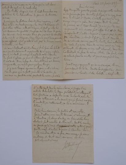 HUYSMANS Joris-Karl Lettre autographe signée. Paris, le 22 février 1897; 6 pages...