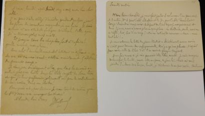 HUYSMANS Joris-Karl Ensemble de 2 lettres autographes signées: - [21 janvier 1895];...