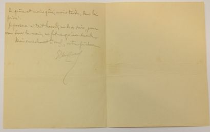 HUYSMANS Joris-Karl Lettre autographe signée. Paris, le 22 janvier 1894; 1 page 1/2...
