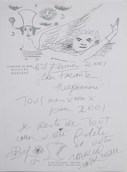 MARCEAU Marcel [Strasbourg, 1923 - Paris, 2007] Mime français. Lettre autographe...