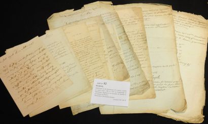 MARINE. Intéressant lot de documents (25) Lettres, extraits et copies entre 1784...