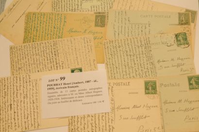 POURRAT Henri [Ambert, 1887 - id., 1959] Écrivain français. Ensemble de 13 cartes...