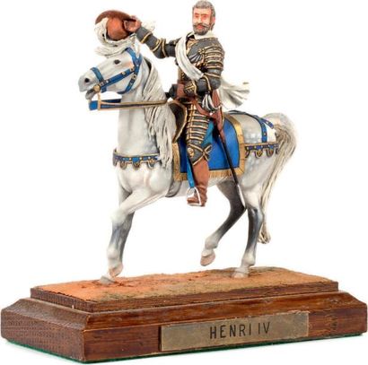 LEIBOVITZ Henri IV à cheval. (1 fig.) Signée. Socle bois.