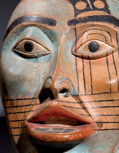 null Masque mortuaire de femme Tlingit. Réalisé par Maurice G. Dérumaux en 1965-75....