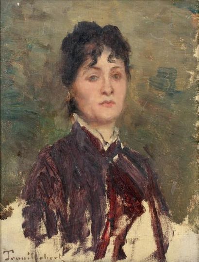 Paul Désiré TROUILLEBERT (1829-1900) Portrait de femme, 1900. Huile sur toile. Signée...