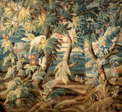 null Fragment de tapisserie Aubusson, milieu XVIIIème siècle (carton d'après Pillement)...