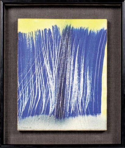 Hans HARTUNG (1904-1989) T 1966 H49. Huile sur toile. Signée et datée 66 en bas à...