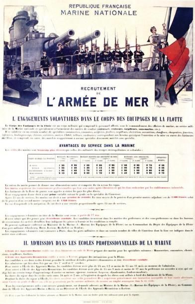 null Armée de Mer / GERVAISE H. / Imprimerie Nationale Aff. Entoilée. B.E. B + restaurations...