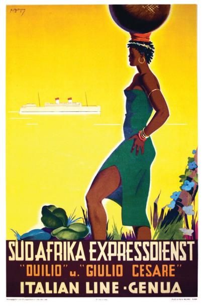 null Süd Afrika Expressdienst 1935 / PATRONE S. / «Duilio» u «Giulio Cesare». Italian...