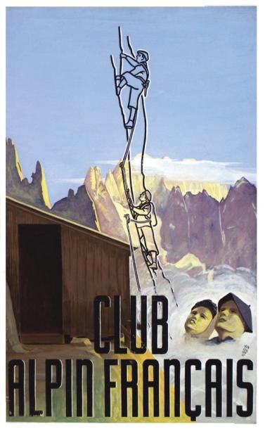 Club Alpin Français - Gouache 1947 / VINCENDON...