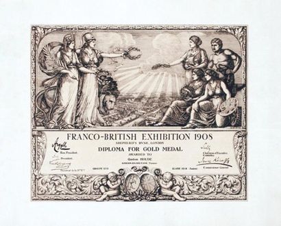 null Franco-British Exhibition 1908 - Jeux Olympiques de 1908 / EVE G.W. / Diploma...