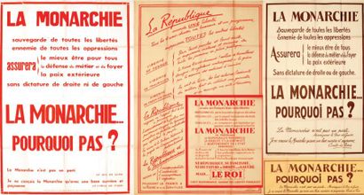 Lot de 4 Affiches La Monarchie / Imprimerie...