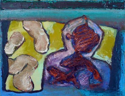 BASTIT Tristan Absinthe 
 Huile sur toile 
 SBG 
 50 x 65 cm