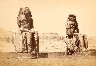 BEATO «Egypte, vers 1870» 6 tirages albuminés, montés s/carton. 26 x 38 cm