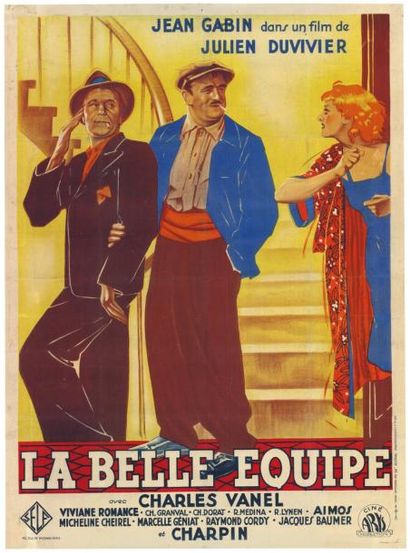 DUVIVIER Julien BELLE EQUIPE (la) 1936 Affiche entoilée en très bon état. France...
