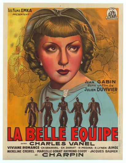 DUVIVIER Julien BELLE EQUIPE (la) 1936 Affiche entoilée en très bon état. Belgique...