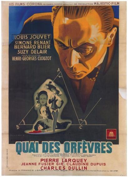 CLOUZOT Henri-Georges QUAI DES ORFEVRES 1947 Entoilée en très bon état France 12...