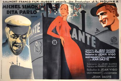 VIGO Jean CHALAND QUI PASSE (le) 1934 Affiche entoilée en bon état. France 240x1...