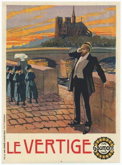 VERTIGE (le) 1912 Affiche entoilée en bon...