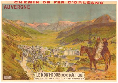Poilpot CHEMINS DE FER D'ORLEANS. Le Mont Dore 1904 Affiche entoilée en bon état....