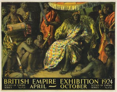 null BRITISH EMPIRE EXHIBITION 1924 Affiche entoilée en très bon état Grande-Bretagne...