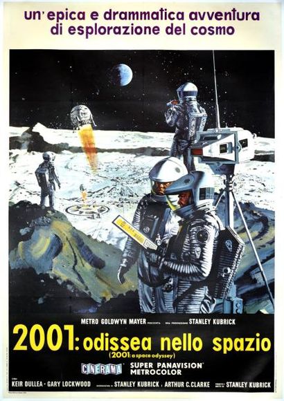 KUBRICK Stanley 2001 L'ODYSSEE DE L'ESPACE 1968 Affiche entoilée en bon état Italie...