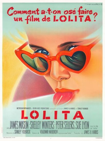 KUBRICK Stanley LOLITA 1962 Imprimée début années 80 France 120x160cm