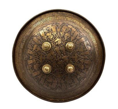 null Bouclier - Separ Iran, XIXe siècle, Epoque Qadjar Diamètre: 49 cm A Persian...