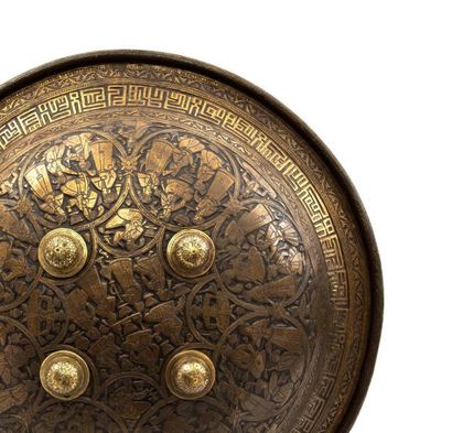 null Bouclier - Separ Iran, XIXe siècle, Epoque Qadjar Diamètre: 49 cm A Persian...
