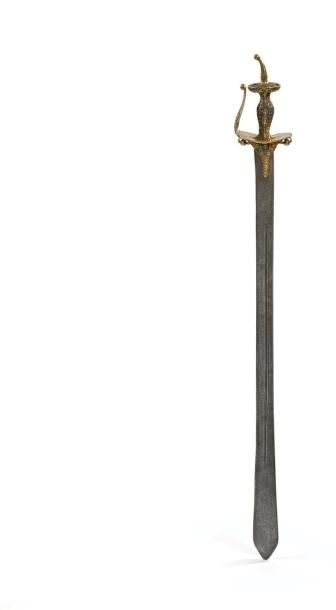 null Épée - Khanda Sud de l'Inde, circa 1650, lame antérieure probablement XVIe -...