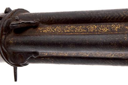null Rare mousquet à mèche à système rotatif Inde, XIXe siècle Longueur: 141 cm Revolving...