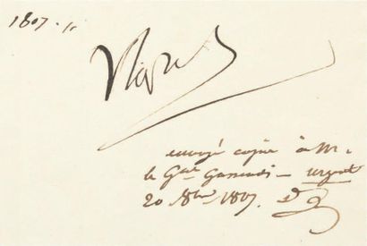 NAPOLEON 1er. Empereur des Français 1769-1821 L.S «Napol» au ministre de la guerre,...