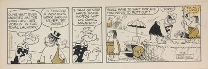 SAGENDORF Bud. (1915-1994) «Popeye». Encre de Chine et trame pour un strip de 1971....